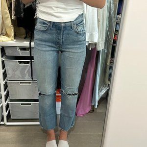 GRLFRND denim with knee cut outs